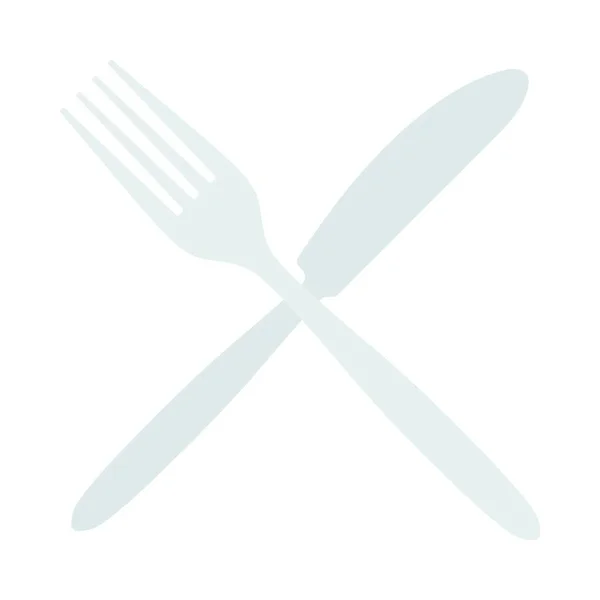 フォークとナイフのアイコン 白い背景に描かれたスプーンベクトルのアイコンの平らなイラスト — ストックベクタ