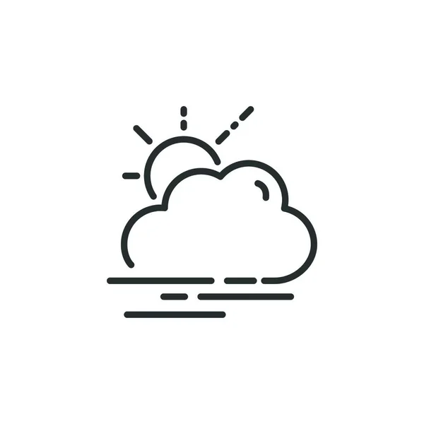 Значок Тонкой Линии Тумана Солнца Изолированная Векторная Иллюстрация Погоды — стоковый вектор