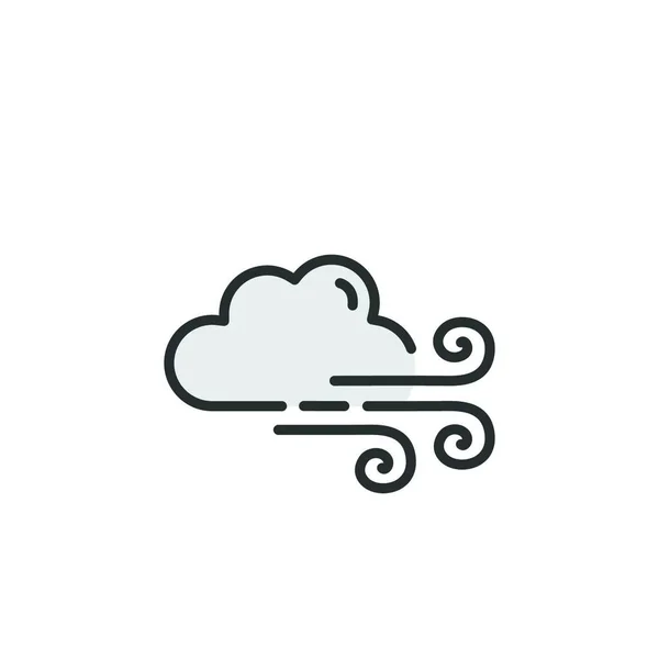 Viento Fuerte Nube Icono Color Lleno Ilustración Aislada Del Vector — Vector de stock