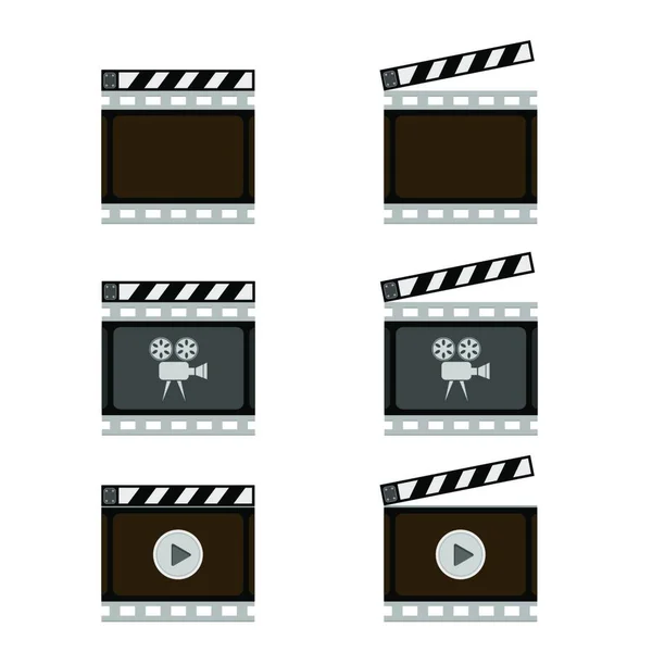 Film Tapsoló Tábla Film Videó Kamera — Stock Vector