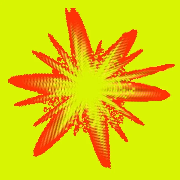 Explodir Flash Explosão Desenhos Animados Estrela Burst Isolado Fundo Amarelo — Vetor de Stock