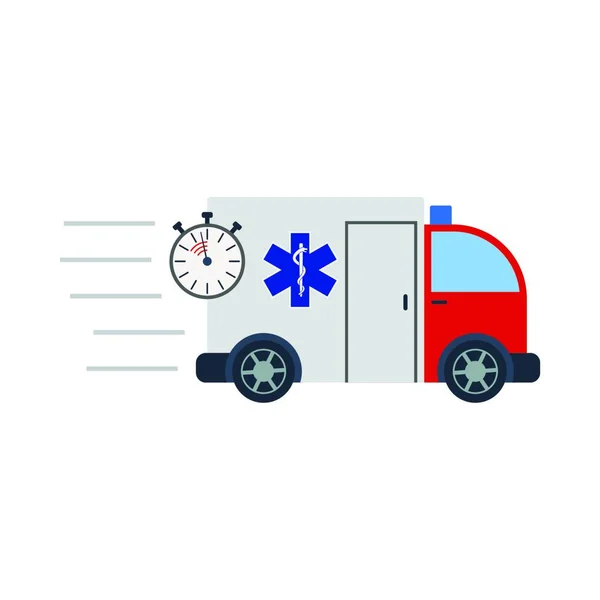 Krankenwagen Ikone Vektor Illustration Design — Stockvektor