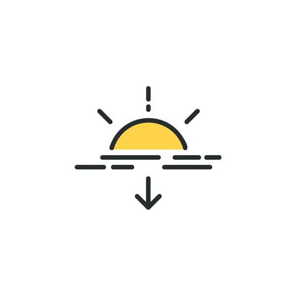 Sun Icon Vector Isolated White Background Logo Concept Storm Sign — Stock Vector