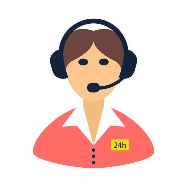 Customer Service Operator Pictogram Vector Illustratie Ontwerp — Stockvector