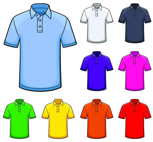 Vektor Abbildung Des Poloshirts Verschiedenen Farben — Stockvektor