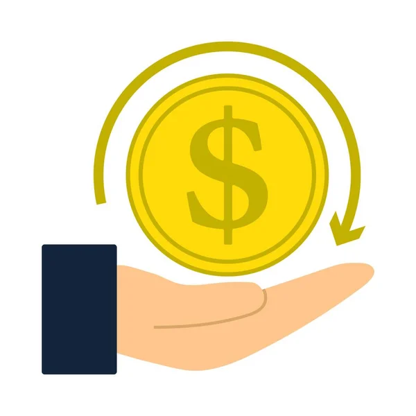 Geld Und Dollar Icon Vektor Illustration Design — Stockvektor
