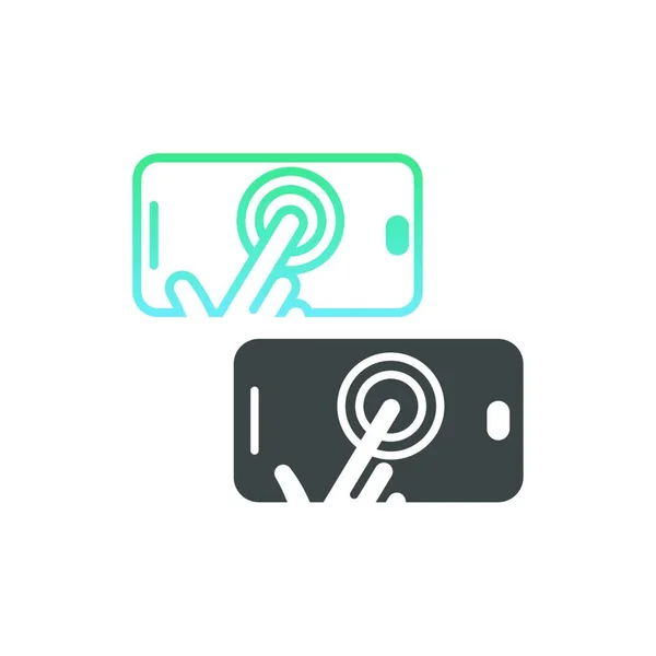 Digitální Ruční Dotyková Technologie Logo Design Vektor — Stockový vektor