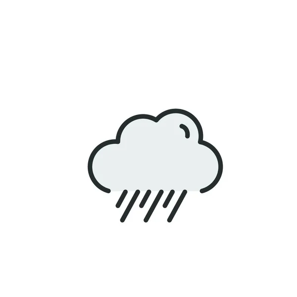 雨と雲 フルカラーのアイコン 孤立した気象ベクトル図 — ストックベクタ