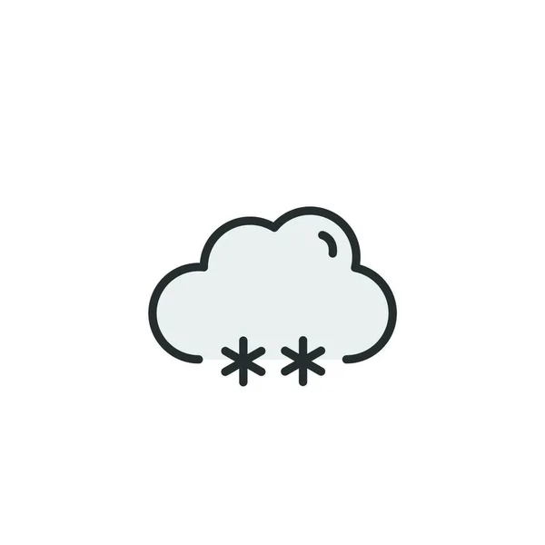 Schnee Und Wolken Gefülltes Farbsymbol Isolierte Darstellung Von Wettervektoren — Stockvektor