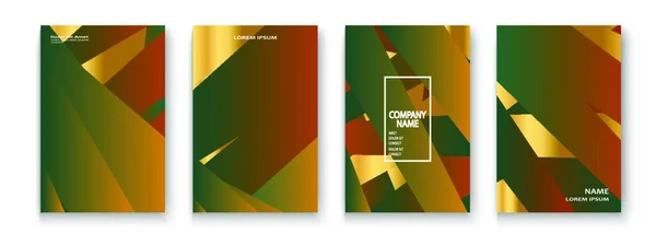 Luxe Rijke Cover Vector Illustratie Set Gouden Folie Gouden Lijnen — Stockvector