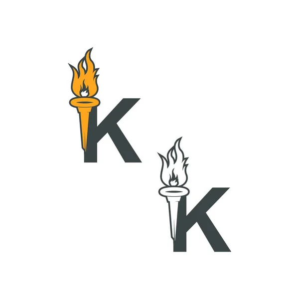 Bokstav Ikon Logotyp Kombination Med Ficklampa Ikon Design Illustration — Stock vektor