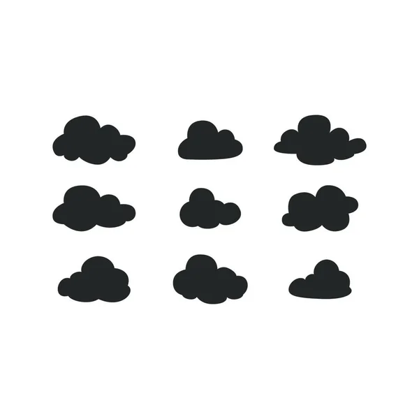 Ikona Cloudu Nastavena Jednoduchá Ilustrace Ikon Vektorů Počasí Pro Web — Stockový vektor