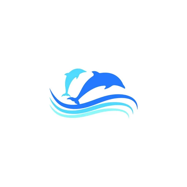 Dolphin Logotipo Ícone Design Conceito Vetor Modelo Ilustração — Vetor de Stock