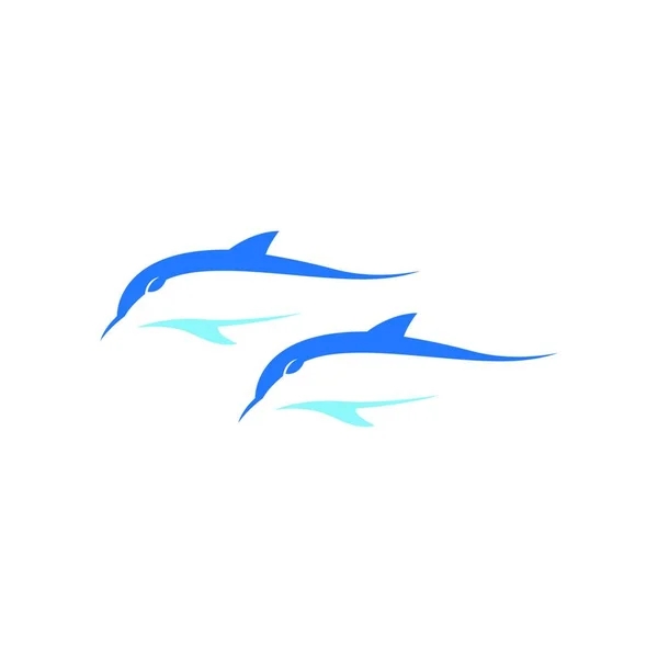 Dolphin Logotipo Ícone Design Conceito Vetor Modelo Ilustração — Vetor de Stock