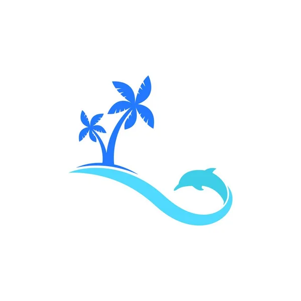 Dolphin Logotipo Ícone Design Conceito Vetor Modelo Ilustração — Vetor de Stock
