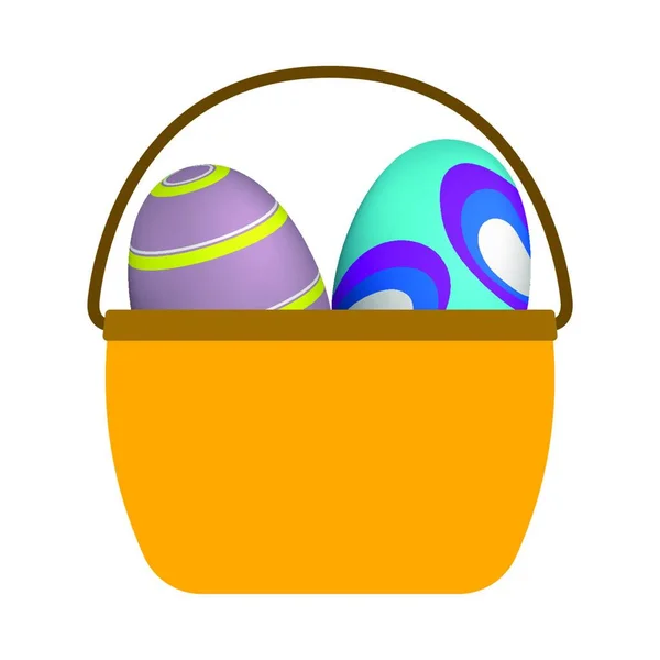 Huevo Pascua Con Huevos Flores — Vector de stock