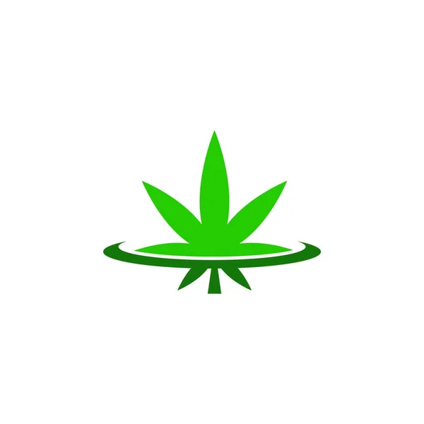 Kannabisz Levél Ikon Vektor Illusztráció Tervezés Sablon — Stock Vector