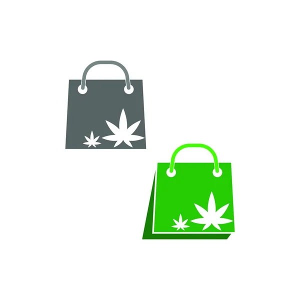 Icono Hoja Cannabis Ilustración Plana Del Concepto Del Logotipo Del — Archivo Imágenes Vectoriales