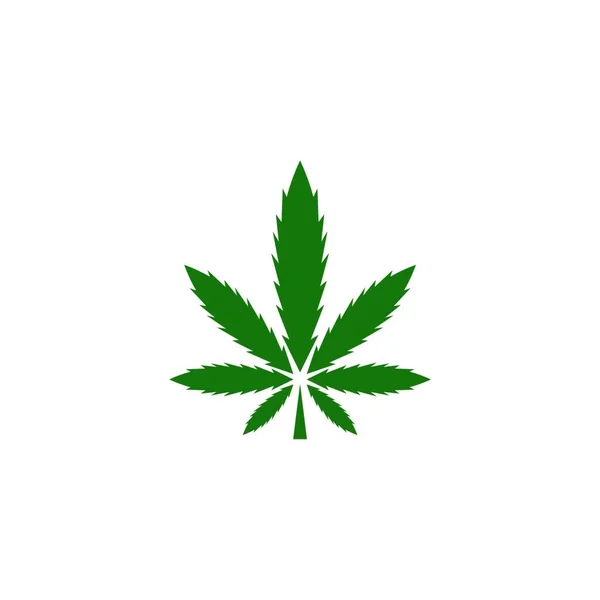 Cannabis Leaf Icon Flat Illustration Marijuana Vector Logo Symbol — Stock Vector