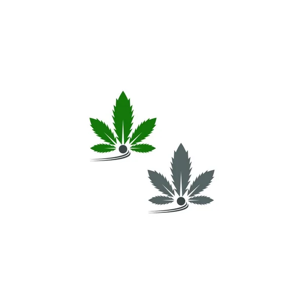 Icona Della Foglia Cannabis Illustrazione Piatta Del Logo Vettoriale Della — Vettoriale Stock