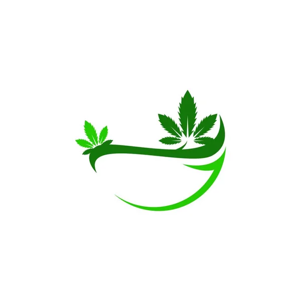 Cannabisblad Logo Template Vector Illustratie — Stockvector