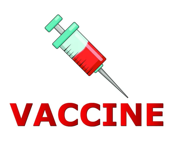 Значок Вакцины Ковид Символ Вакцинации Против Коронавируса Векторная Иллюстрация Шприцем — стоковый вектор