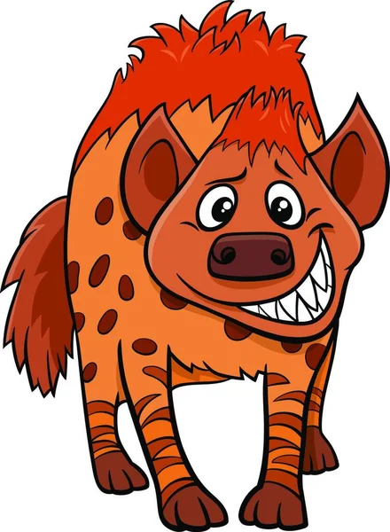 Illustration Bande Dessinée Personnage Animal Sauvage Hyène Drôle — Image vectorielle