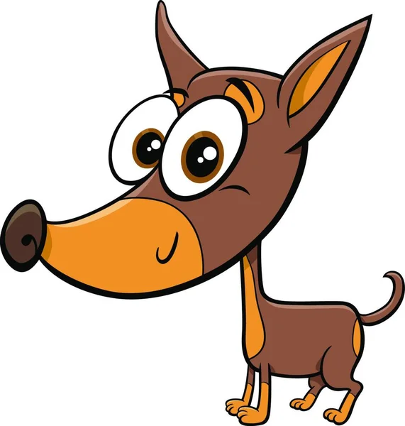 Dibujos Animados Ilustración Ratter Cascabel Raza Pura Perro Carácter Animal — Vector de stock