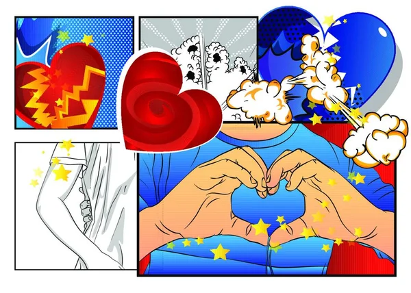 Conceito Amor Com Mãos Fazendo Forma Símbolo Coração Formas Coração —  Vetores de Stock