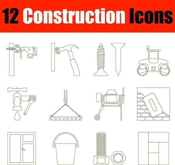 Conjunto Iconos Vectoriales Herramientas Construcción Reparación — Archivo Imágenes Vectoriales