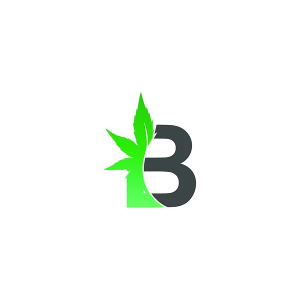Letra Icono Del Logotipo Con Diseño Hoja Cannabis Vector Ilustración — Archivo Imágenes Vectoriales