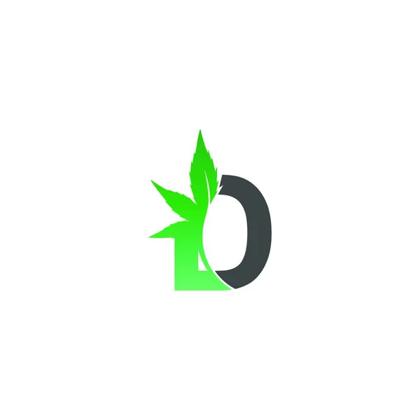 Letra Icono Del Logotipo Con Diseño Hoja Cannabis Vector Ilustración — Vector de stock