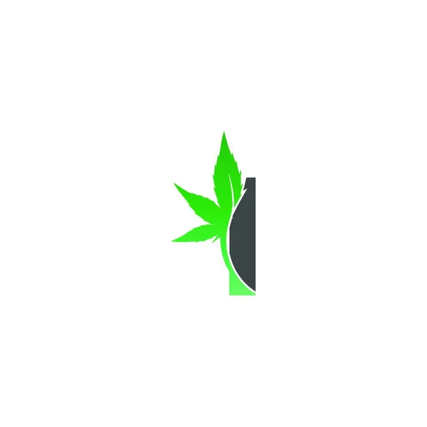 Buchstabe Logo Symbol Mit Cannabis Blatt Design Vektorillustration — Stockvektor