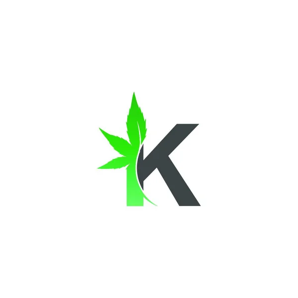 Bokstaven Logo Ikon Med Cannabis Blad Design Vektor Illustration — Stock vektor
