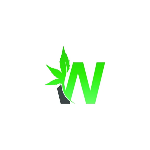 Bokstav Logotyp Ikon Med Cannabis Blad Design Vektor Illustration — Stock vektor