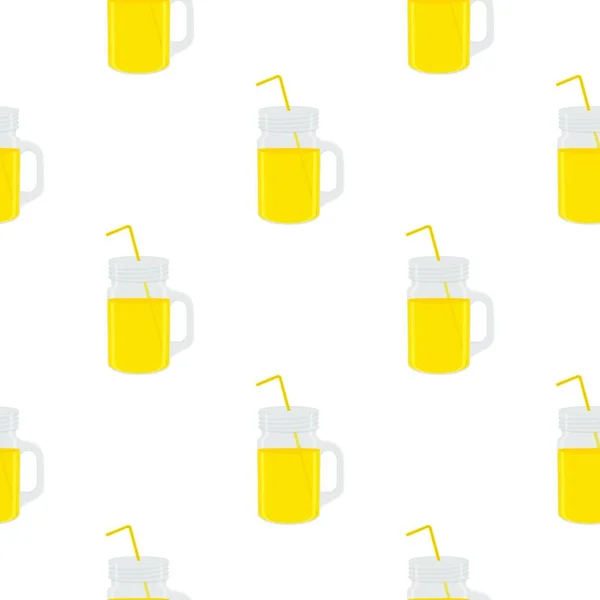 Illusztráció Téma Nagy Színes Limonádé Üveg Pohár Természetes Ital Limonádé — Stock Vector