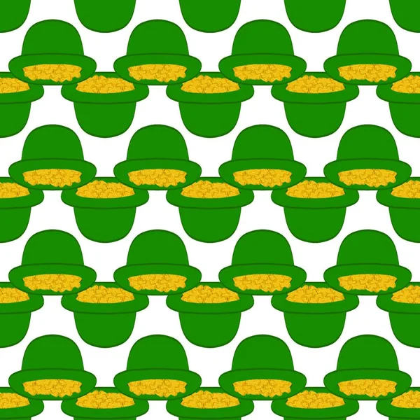 Illustration Zum Thema Irischer Feiertag Patrick Day Nahtlose Kopfbedeckungen Muster — Stockvektor
