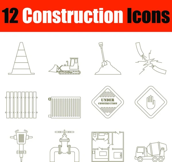 Conjunto Iconos Vectoriales Materiales Construcción Construcción — Archivo Imágenes Vectoriales