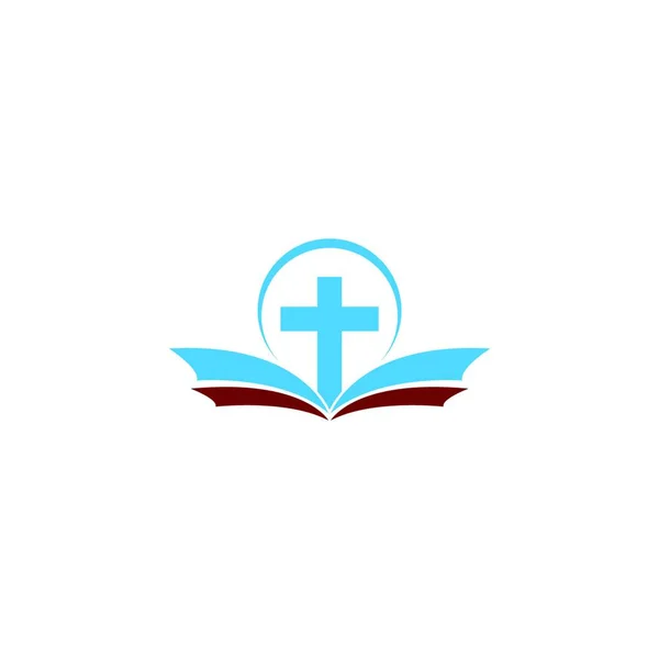 Bible Book Logo Template Vector Icon Illustration Design — Stock Vector