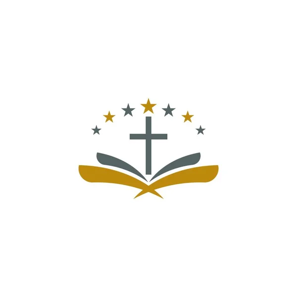 Σχεδιασμός Εικονογράφησης Εικονιδίου Φορέα Λογότυπου Εκκλησίας — Διανυσματικό Αρχείο
