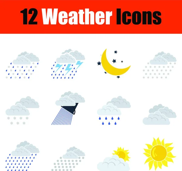 Weather Icons Set Vector Illustration — Stock Vector