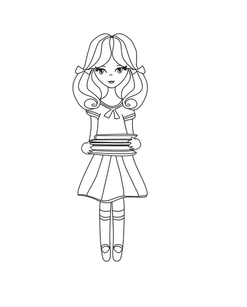 Cute Little Girl Sukienka Spódnica Wektor Ilustracji Projektu — Wektor stockowy