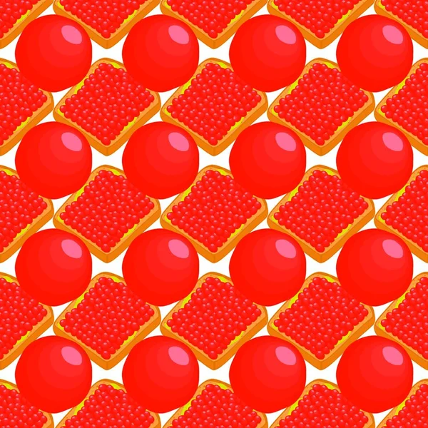 Illustration Theme Big Pattern Identical Types Fish Caviar Egg Equal — Stock Vector
