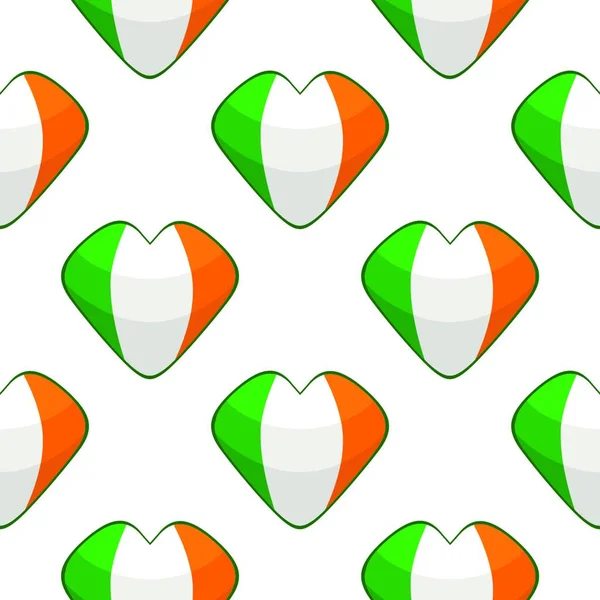 Ilustración Sobre Tema Día San Patricio Vacaciones Irlandesas Corazones Color — Archivo Imágenes Vectoriales
