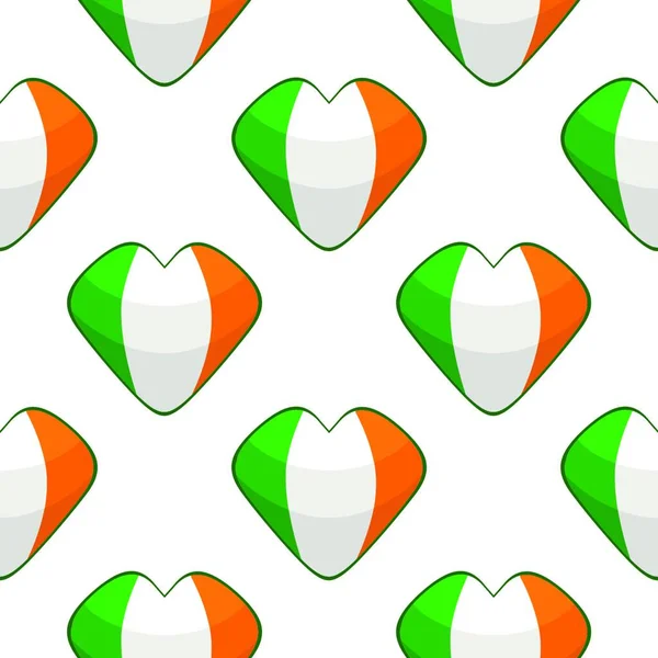 Illustration Zum Thema Irischen Feiertag Patrick Day Nahtlose Farbe Herzen — Stockvektor