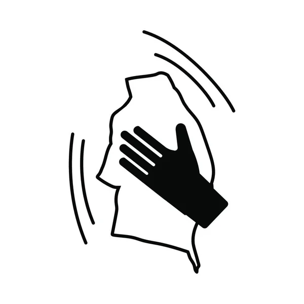 Mão Com Gesto Uma Mulher Vestido Preto Ilustração Vetorial — Vetor de Stock