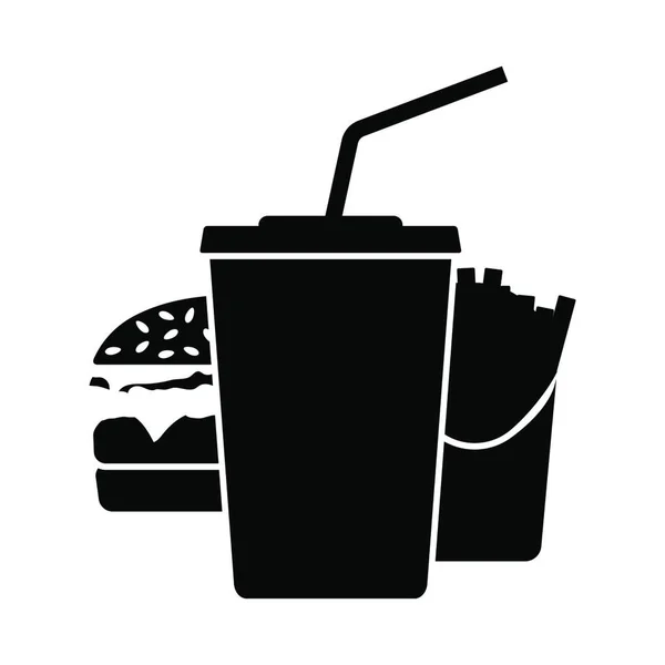 Icono Comida Rápida Ilustración Simple Hamburguesa Soda Vector Iconos Para — Vector de stock