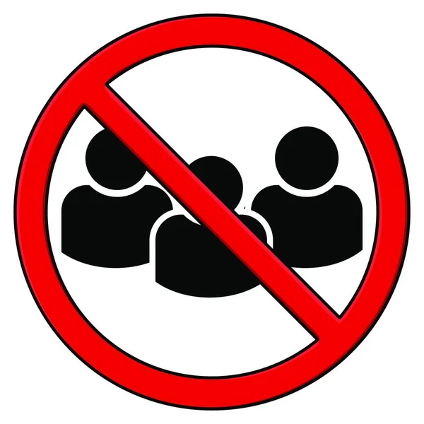 Ningún Icono Vector Personas Signo Prohibido Debido Restricciones Coronavirus Símbolo — Archivo Imágenes Vectoriales