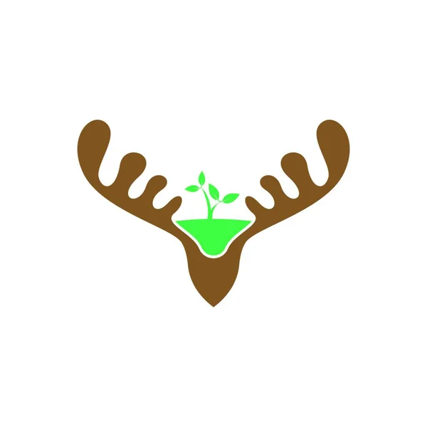 Chevreuil Bois Logo Icône Illustration Conception Vectoriel Modèle — Image vectorielle