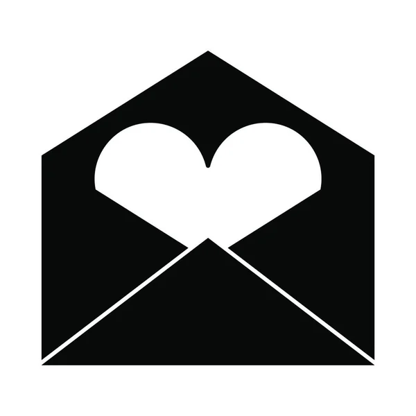 Envelope Com Design Ilustração Vetorial Mensagem Cardíaca —  Vetores de Stock